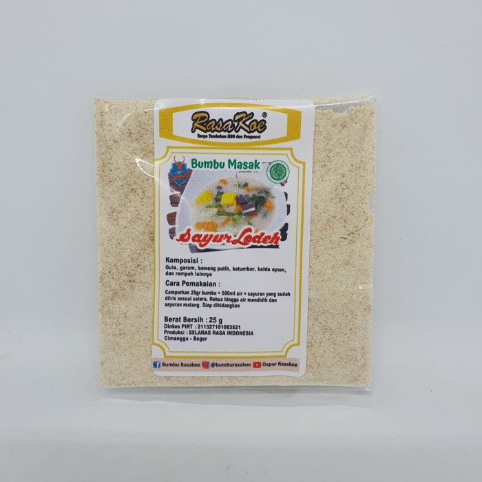 Bumbu Masak Rasakoe Sayur Lodeh Non MSG - 25 gram