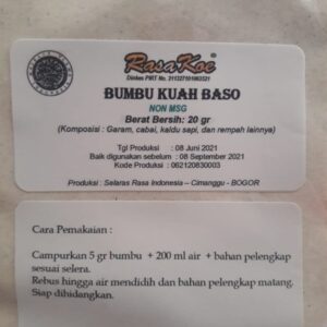 Bumbu Kuah Baso Non MSG - 20 gram